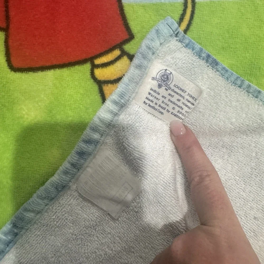 Vintage Tweety Bird Looney Tunes Cotton Beach Towel Y2K 2000 Kmart Retro Tye Dye